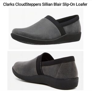 Clarks Women's CloudSteppers Sillian Blair Leather Slip-On Loafer, Size 10